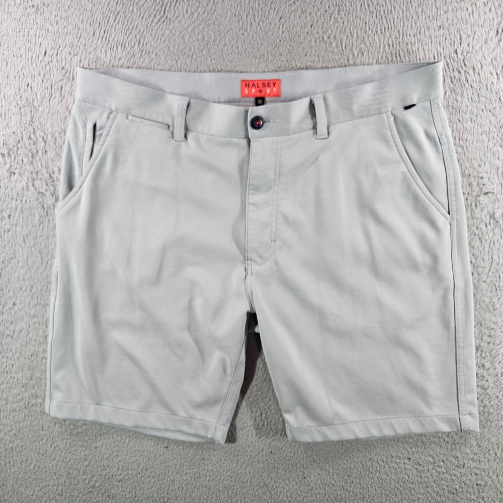 Halsey Sport Mens Golf Shorts Gray Performance Stretch Size 36